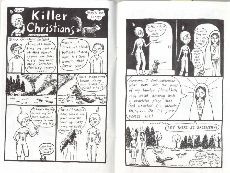 Killer Christians Zine title Super Vagina ComicColoringActivityBook